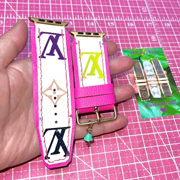💗 White multicolor Apple Watch strap band Handmade ♻️